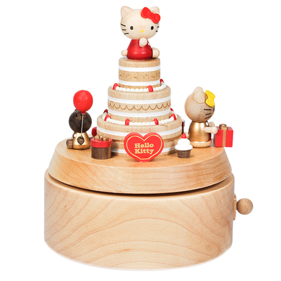 jeancard台湾kt猫咪木质音乐盒