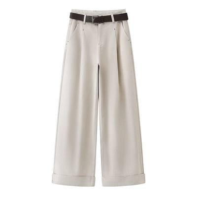 艾诺丝2026春新款阔腿裤牛仔裤女