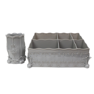 北欧风美甲店桌面多层收纳盒化妆工具笔筒砂条死皮剪饰品置物架箱