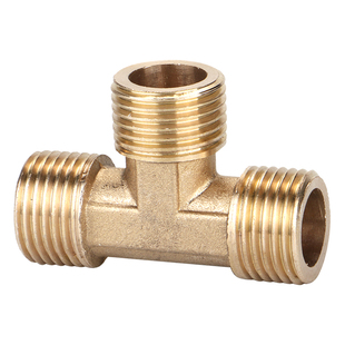 全铜加厚三通接头4分6分1寸内丝外丝一分二配件热水器分水活接头