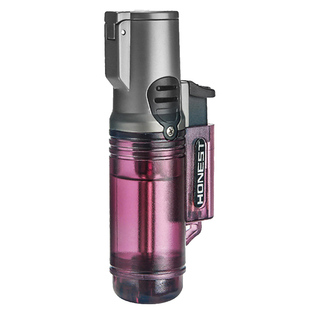 百诚透明仓三直冲打火机户外生火便携烟具蓝焰雪茄艾灸充气打火机