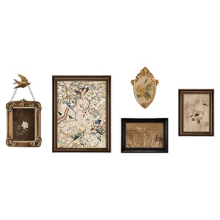 中古风挂画沙发背景墙装饰画客厅壁画复古油画宋式美学组合艺术画