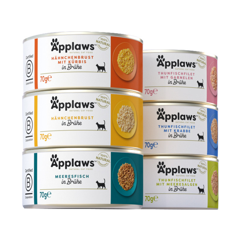 Applaws爱普士进口猫罐头猫咪零食湿粮吞拿鱼补水肉汤罐70g*36罐
