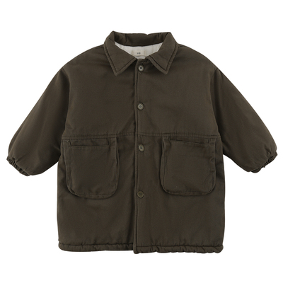 男女童加绒保暖中长款棉衣