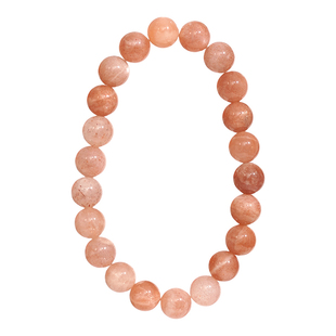 A温柔奶红色天然太阳石手链手串弹力绳女轻奢气质时尚小众设计感