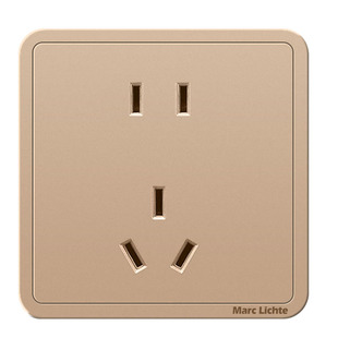 86型家用墙壁开关插座面板多孔暗装一开带5孔五孔香槟金单联双控