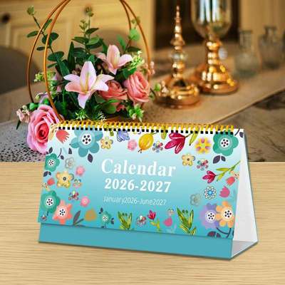2026年桌面台历摆件创意外贸本日历记事本英文计划法文德语台历