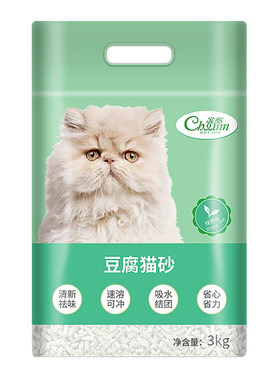 宠怡豆腐猫砂天然除臭3kg马桶6斤