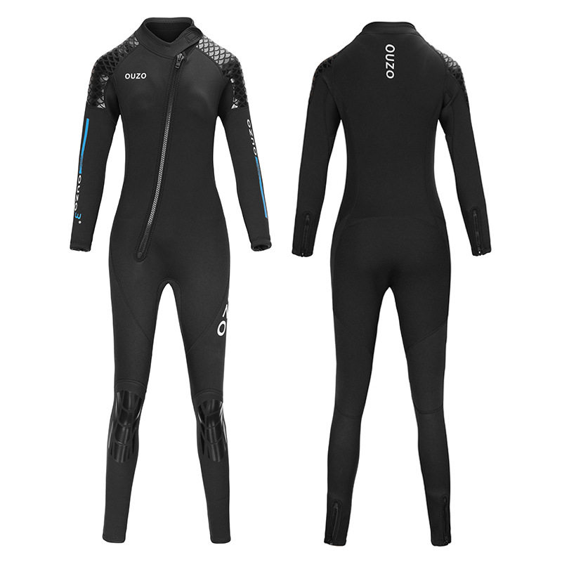 1.5/5MM潜水湿衣女潜水服长袖连体加绒防晒冲浪衣防寒保暖泳衣女