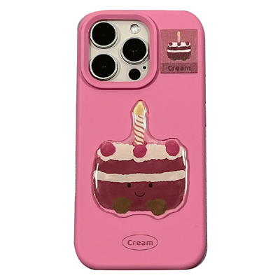 卡通可爱ins蛋糕带链条手机壳