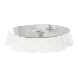 透明薄款圆桌布pvc耷拉下垂挡风防尘防水免洗保护膜圆形餐桌桌布