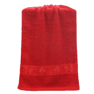 大红色毛巾浴巾棉包邮柔软吸水喜满月生日福寿脱孝结婚庆回礼帕子