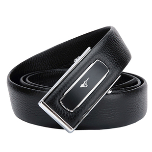 七匹狼男士真皮皮带内穿式自动扣头层牛皮商务腰带黑色高档裤带新