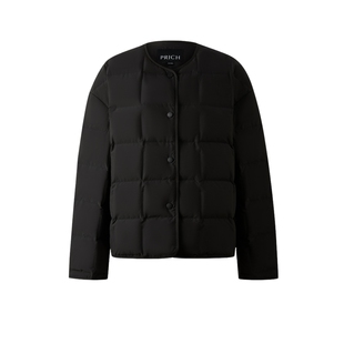 【90%鹅绒】PRICH时尚圆领面包格轻薄羽绒服冬季新款短外套女