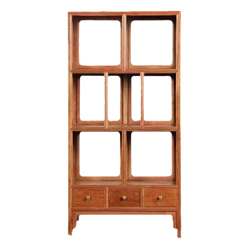 展示柜博古架实木多宝阁中式摆件缅甸花梨木玄关隔断工艺品置物架