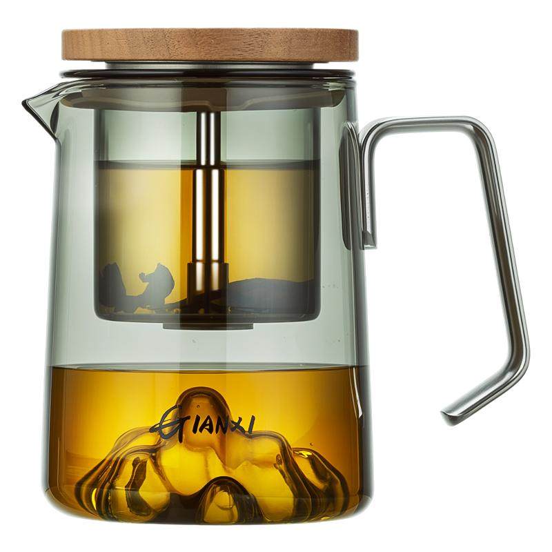 【磁吸钢柄】飘逸杯泡茶壶全玻璃