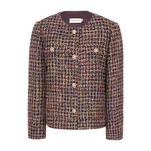 JESSIE2025年秋季新款法式复古高级感小香风外套女通勤粗花呢上衣