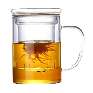 玻璃泡茶杯男女茶水分离花茶杯子带把玻璃水杯高硼硅办公杯加厚