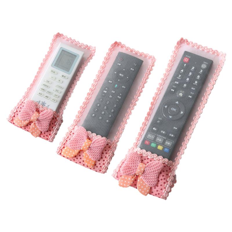 【新品】蝴蝶结布艺电视遥控器套丝空调遥控板保护套防尘罩遥控套
