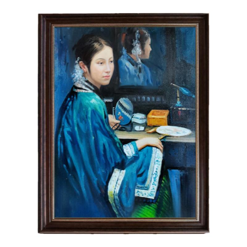 纯手绘陈逸飞装饰画美女玄关卓克