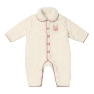 尼多熊冬季新款宝宝连体衣双面绒男女宝宝加绒爬服婴儿外出哈衣