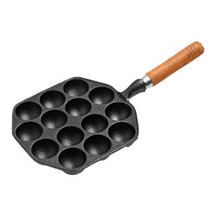 家用章鱼小丸子机烧鹌鹑蛋模具煎蛋锅无涂层铸铁不粘虾扯烤盘工具
