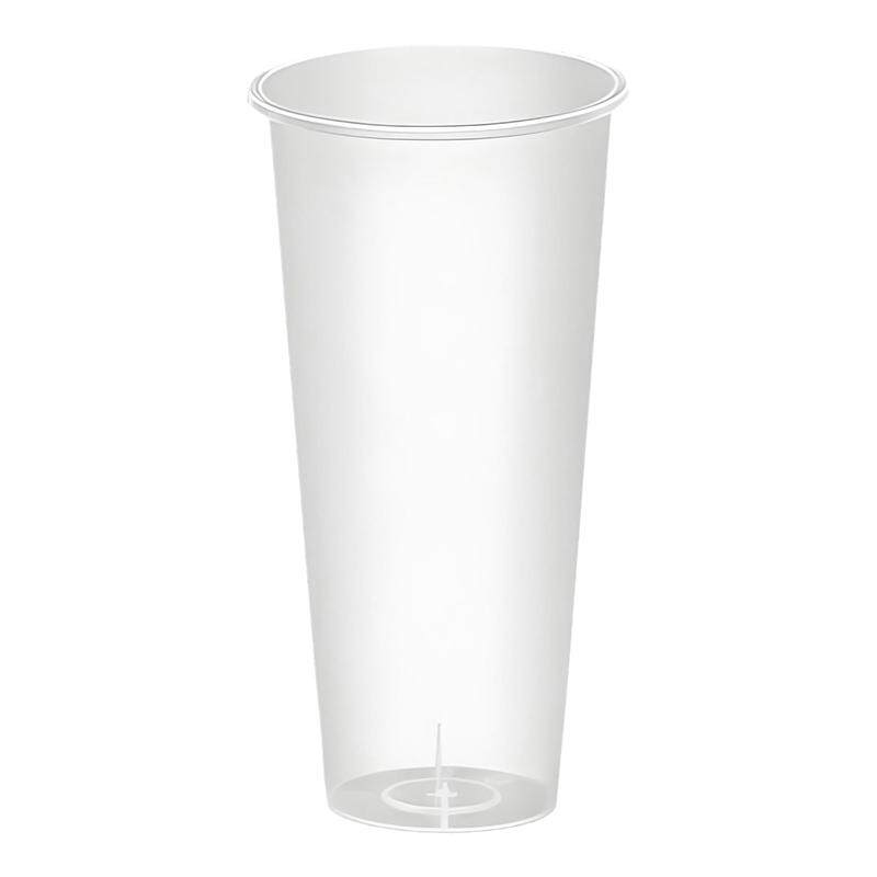 一次性食品级奶茶杯90口径500/700ml果汁杯冷饮杯不带盖磨砂光杯
