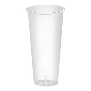 一次性食品级奶茶杯90口径500/700ml果汁杯冷饮杯不带盖磨砂光杯