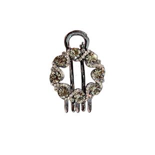 呛黑水钻圆形碎发刘海小抓夹女精致百搭侧边发夹子气质小号鸭嘴夹