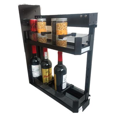 欧达厨房拉篮抽屉式半墙多层调味篮超深柜浅柜侧装拉篮极窄置物架