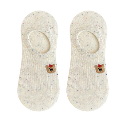 moremoli夏季薄款不掉跟防滑船袜