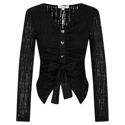 LULUALWAYS【商场同款】25秋季新款甜酷修身显瘦蕾丝黑色打底衫