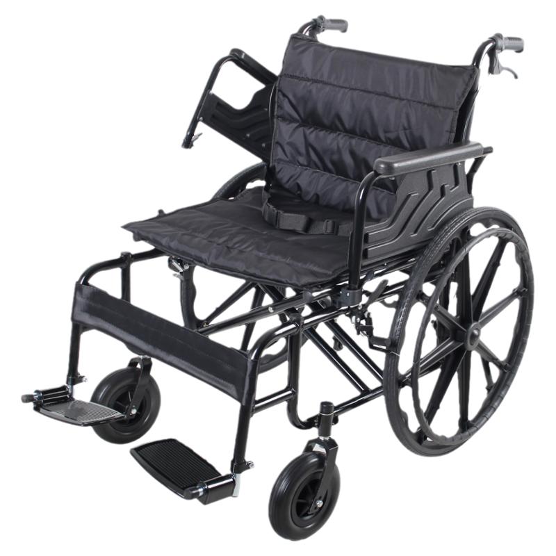 大承重可折叠便携轮椅加宽加大轮椅手推车胖人老人专用代步手推车