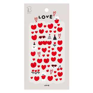 韩国BONITO爱心甜甜表情贴纸 LOVE小熊桃心手帐装饰贴画可爱手账