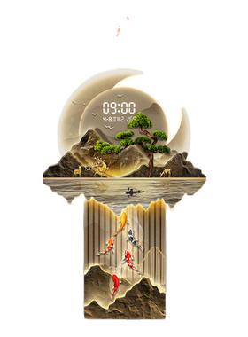 【带万年历玄关灯画】高档聚财图