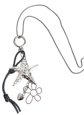 甜酷冷淡风星星花朵项链女2025