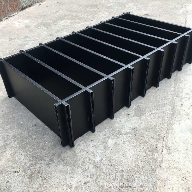 供应pp塑料中空板物料周转格挡黑色防静电加硬刀卡电子厂隔板