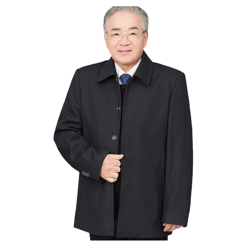 爸爸纽扣外套春秋中年男装薄款