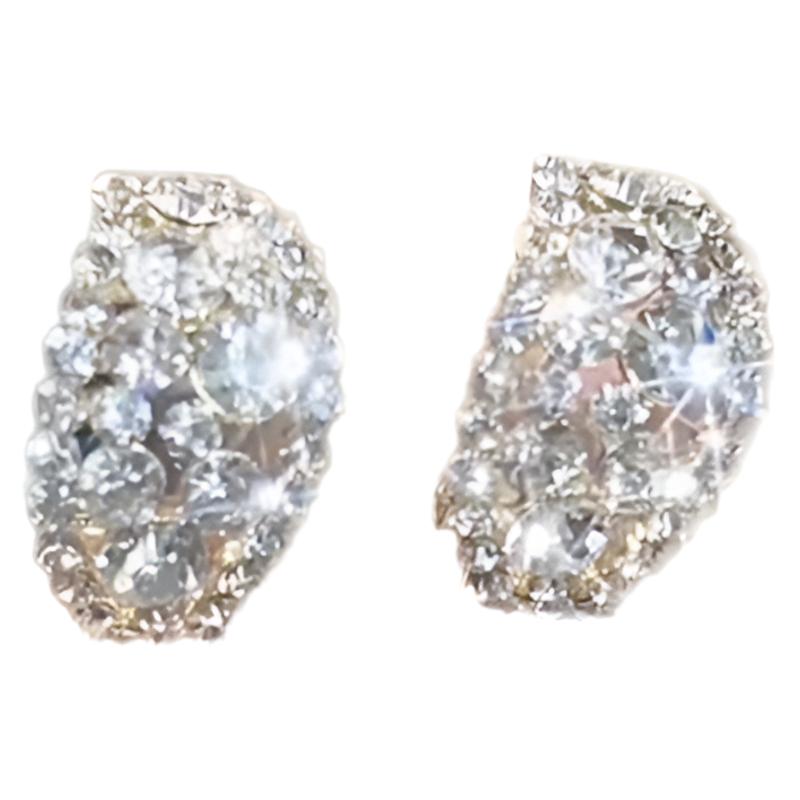 满钻水晶耳钉纯银针耳环高级感满天星气质大气超闪耳扣奢华耳饰品