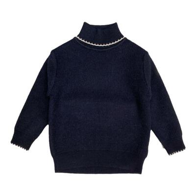 女童毛衣一体绒冬季新款保暖加绒白色打底衫儿童黑色高领宝宝童装