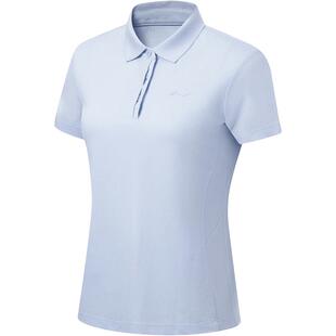 李宁短袖POLO衫女士夏季新款健身跑步T恤翻领针织商务运动服上衣