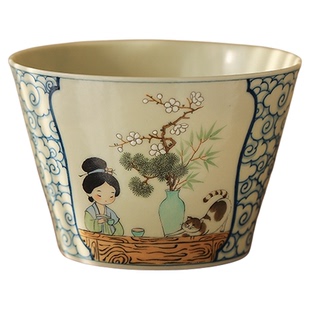 中古风手绘咖啡杯景德镇陶瓷拉花杯水杯个人家用办公室高颜质杯子