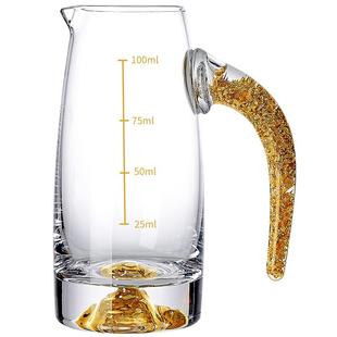 高档轻奢水晶玻璃金箔白酒杯二两分酒器套装家用小烈酒盅一口杯子