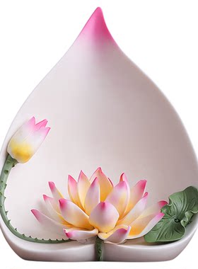 一路连升陶瓷手工莲花摆件