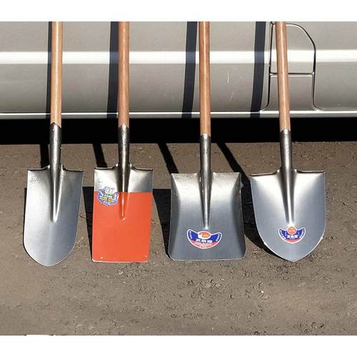 全钢尖锹锰钢铁锹农用长泥锹消防锹加厚方铲稻田家用挖树水渠钢锹