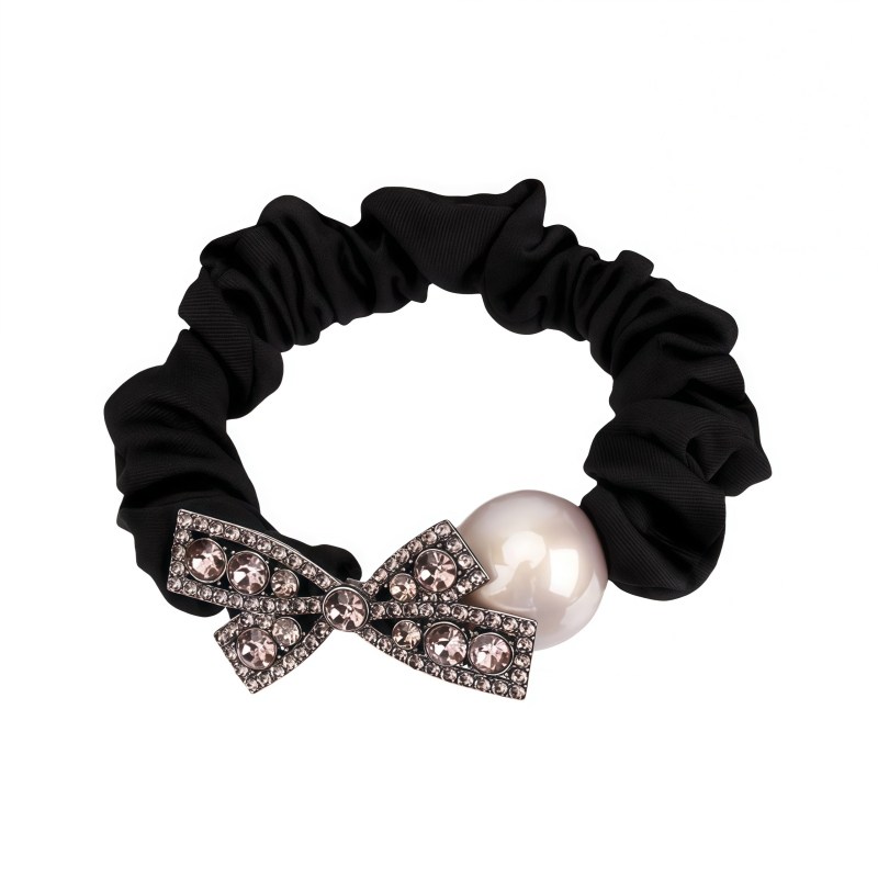 高级感水钻蝴蝶结小肠发圈女扎低马尾发绳高弹力皮筋气质头绳发饰