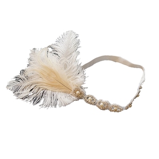 欧美孔雀羽毛发带复古民族发饰公主1920s头饰女超仙拍照网红新娘