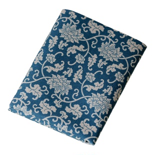 束刻宝相花纹棉麻方形茶巾超强吸水干泡茶布中古风家用桌布养壶巾