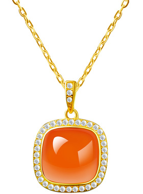 宫里上新南红玛瑙小方糖项链