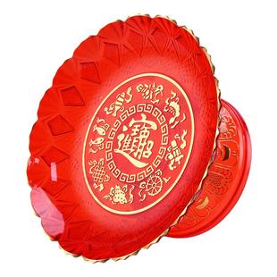 供奉家用供盘供佛水果盘佛前供果果盘塑料红色贡盘供财神爷水晶盘